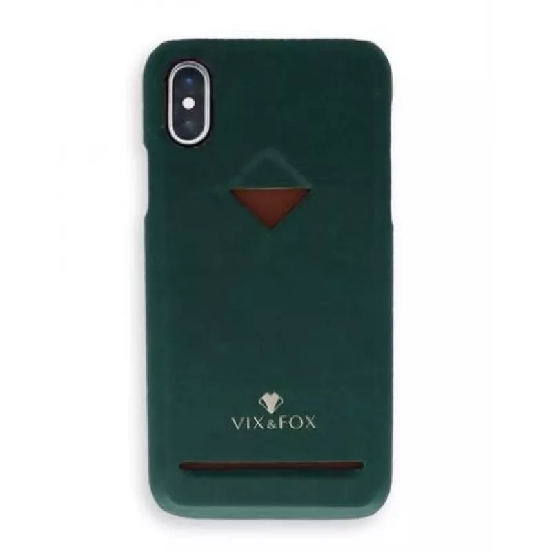 Card Slot Back Shell VixFox for iPhone XSMAX — forest green, rear protective case with card pocket