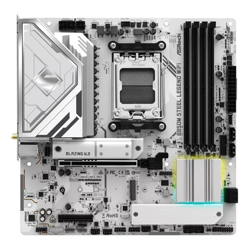 Motherboard ASRock B850M Steel Legend WiFi — AMD B850, Socket AM5, microATX, DDR5, 4 DIMM, Wi‑Fi 7, 2.5Gb LAN