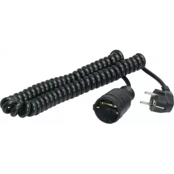 Extension cable AS Schwabe 70410 — black spiral cable, 3 m length