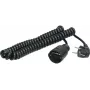 Extension cable AS Schwabe 70410 — black spiral cable, 3 m length