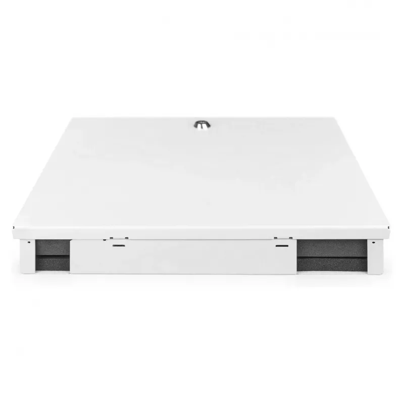 Fiber optic wall-mounted housing DIGITUS DN-96843M-OS2, singlemode, assembled, 24×LC DX adapters with pigtails, steel, grey, 320×54×280 mm