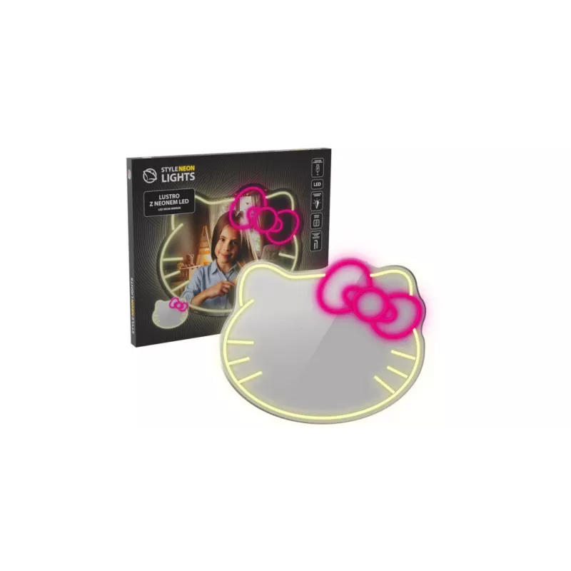 LED Neon Mirror Light MANTA MASNL129WH — Cat with Bow Decorative Neon Accent