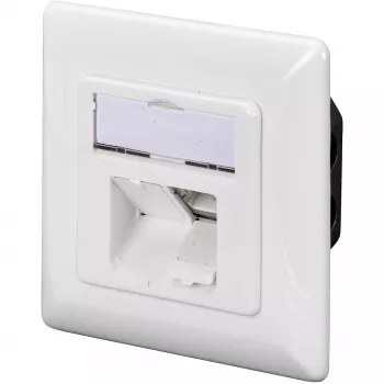 DIGITUS DN-9005-N - Connection Socket, Flush-Mount - RJ-45 X 2 - RAL 9010 - 2 Ports (DN-9005-N)