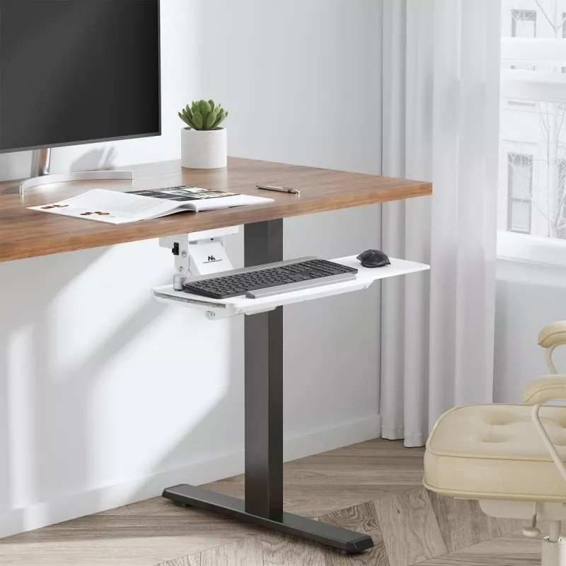 Keyboard holder MACLEAN MC-156 W — adjustable under-desk tray, max load 5 kg