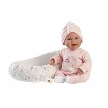 Baby doll Llorens Mimi Baby 42 cm — realistic face, laughs, soft body