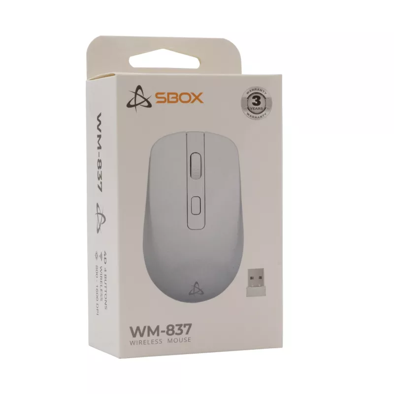 Mouse SBOX WM-837 White USB Type-A