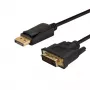 Video cable adapter SAVIO CL-106 DisplayPort (male) to DVI (male), 1.8 m, black, max 1920×1080
