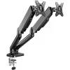 Goobay Desk Mount | Double Monitor Mount with Gas Spring | Swivel, Tilt, Rotation | 17-32 inch | Maximum weight (capacity) 9 kg | Black