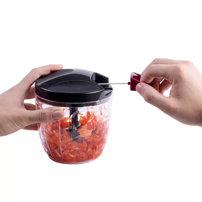 Manual food chopper Jata HMAQ4506 capacity 0.9 L stainless steel blades 140 mm height 12.5 cm diameter Black Red Transparent
