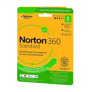 Norton 360 Standard | 1 Device | 1 Year | 10 Gb Cloud Storage | EU | NON SUB |