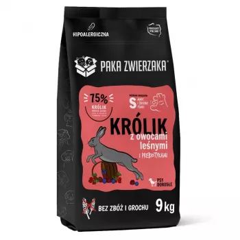 Dry dog food PAKA ZWIERZAKA Rabbit with Forest Fruits — adult medium breeds 9 kg, 29% protein, 16% fat
