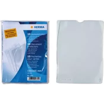 ID holder Herma 1329, transparent pocket for cards/documents, 85 x 125 mm