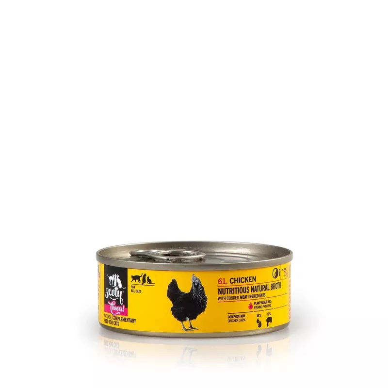 Wet cat food 3coty Chicken Cheers 75 g — complete adult wet food, single-serve pouch, 12% protein, 7.5% fat, 80% moisture
