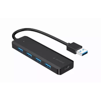 USB hub Gembird 4-port USB 3.1 (Gen 1) — 4 ports, USB 3.2 Gen 1 Type-A, 5V/2.1A, 109×30×10 mm, black