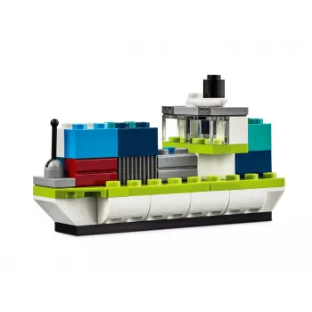 LEGO Classic Creative Vehicles Colourful Model Cars Kit Featuring a Police Car Toy & 11023 Classic Green Baseplate Square 32x32 Stud Building Grass