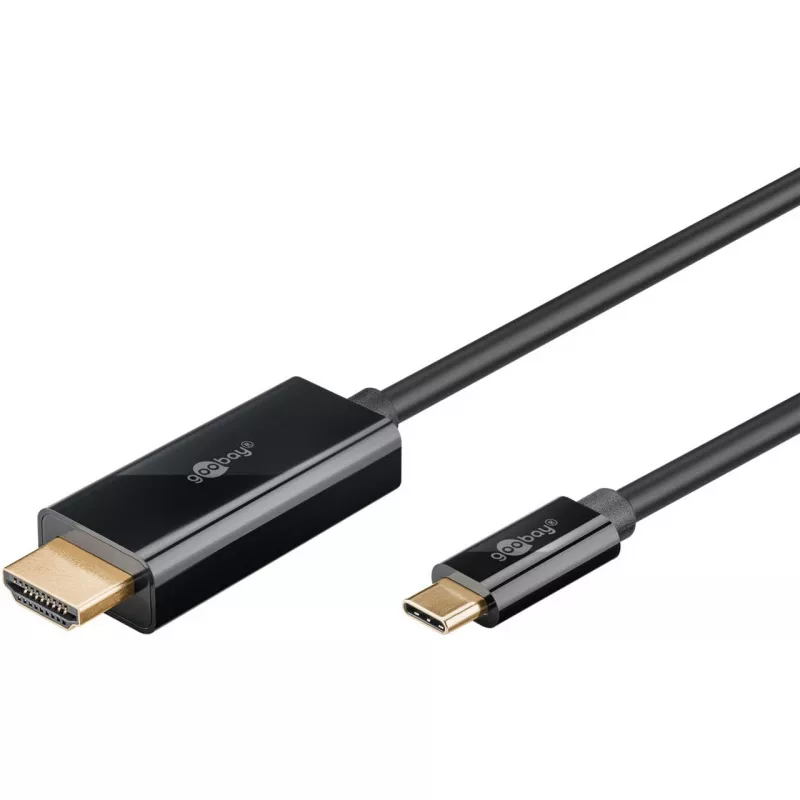 Goobay USB-C -auf-HDMI -Cable 4K a 60 Hz 1 m black - -Plug> HDMI (75696)