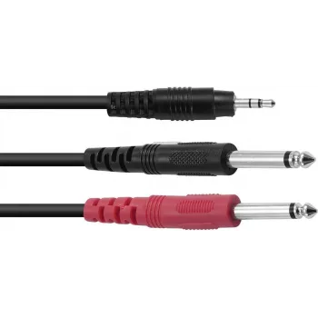 Audio adapter cable Omnitronic 3.5mm to 2×3.5mm, ECO series, 3 m