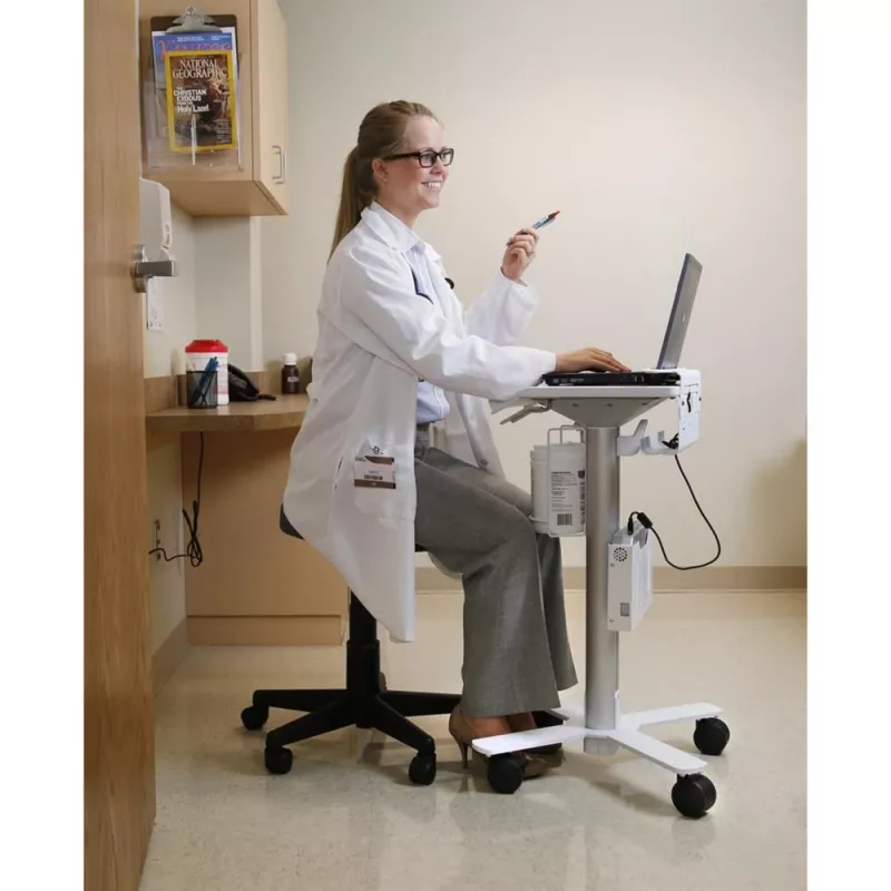 Ergotron StyleView Laptop Cart, SV10 - Cart for Notebook - medizinisch - Metal - White, Aluminium - Screen Size: to 43,2 cm (to 43,20cm (17)) (SV10-1100-0)