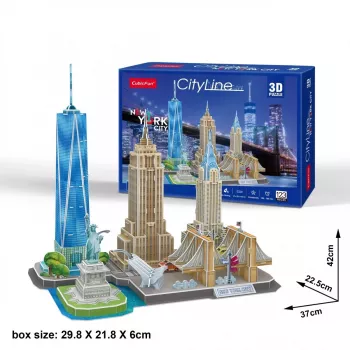 3D Puzzle CubicFun New York City City Line, 123 pieces, 370×420 mm, age 8+