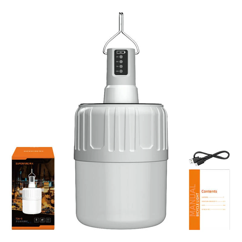 Camping lamp Superfire T26-S — 500 lm, solar charging, 18W power