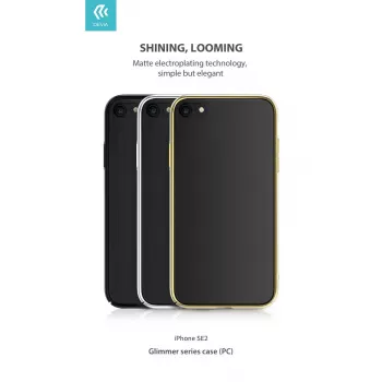 Protective phone case Devia Glimmer series for iPhone SE2, gold, hard PC back