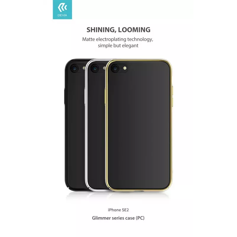 Protective phone case Devia Glimmer series for iPhone SE2, gold, hard PC back