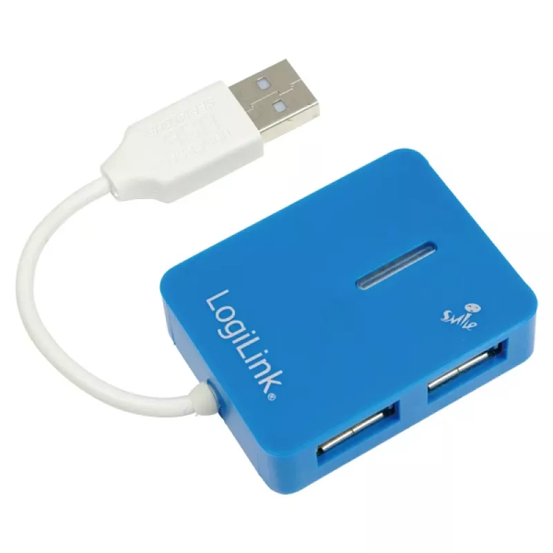 LogiLink USB 2.0 4-Port Hub - Blue - Windows 98SE/ME/200/XP/Vista/2003/7 (UA0136)
