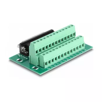 DeLOCK D-Sub 25 pin female to Terminal Block for DIN rail 51mm x 86mm x 30mm