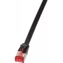 Logilink SlimLine - Patch-Cable - RJ-45 (M) to RJ-45 (M) - 10 m - U/FTP, PiMF - CAT 6a - Flat, Snagless, Moulded - Black (CF2093S)