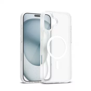 Crong Hybrid Matte Magnetic MagSafe Case for iPhone 17 — Translucent White, PC+TPU