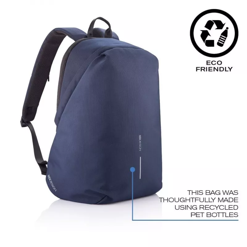 Casual backpack XDDESIGN Bobby Soft with 15.6 inch laptop compartment, 16 L, navy, PET