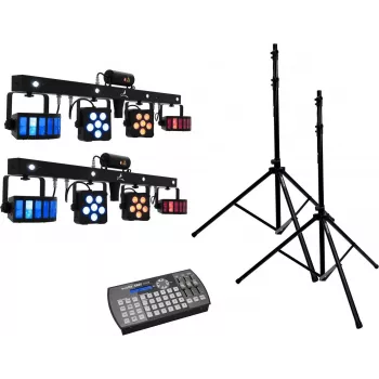 LED Laser Bar Set EUROLITE 2x KLS PRO with Easy Show and 2x M-4 Stands