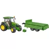 Tractor model BRUDER John Deere 5115 M with tipping trailer