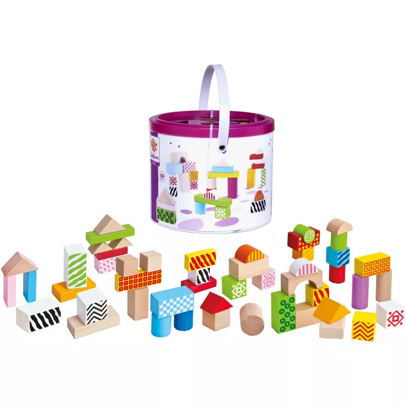 Color wooden building blocks, Construction Toy 50 Pieces