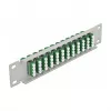 Fiber Optic Patch Panel DeLOCK 10 inch 12 Port LC Quad Green 1U Grey