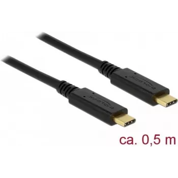 USB Cable DeLOCK 85529 USB 3.2 Gen 2 0.5m USB C Black