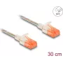 Network Cable DeLOCK RJ45 Cat.6A U/UTP Slim 0.3m Transparent