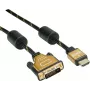 Roline Gold - Video Cable - Dual Link - HDMI / DVI - DVI-D (M) to HDMI (M) - 2 m - Shielded - Black, Gold - 4K Support
