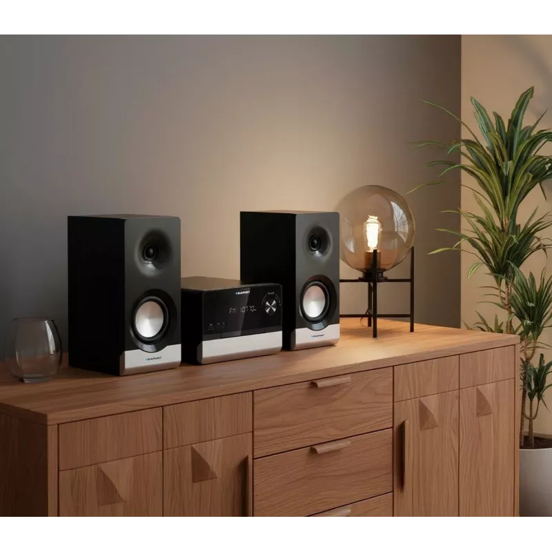 Home audio micro system BLAUPUNKT MS40.2BT — 2×50 W RMS, Bluetooth, CD, USB, HDMI ARC, optical in, LED display (black)
