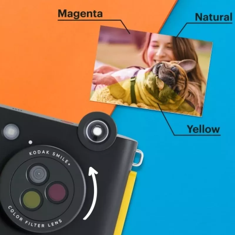 Instant print camera Kodak SMILE+ 2x3 Black — portable instant photo camera with 2×3 prints