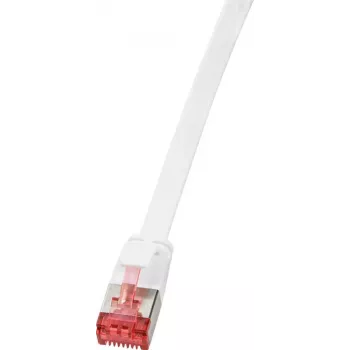 Logilink SlimLine - Patch-Cable - RJ-45 (M) to RJ-45 (M) - 15 m - U/FTP, PiMF - CAT 6 - Moulded, Snagless, Flat - White (CF2101S)