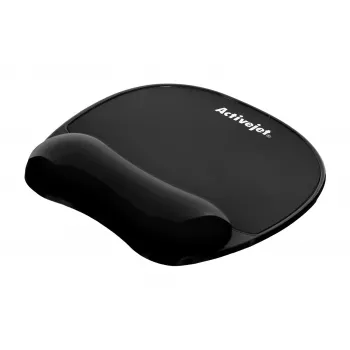 Gel wrist rest mouse pad ActiveJet — black 220×250 mm, gel and silicone, non-slip base