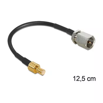 Coaxial Cable DeLOCK 88473 0.125m FME SMB Gold Black
