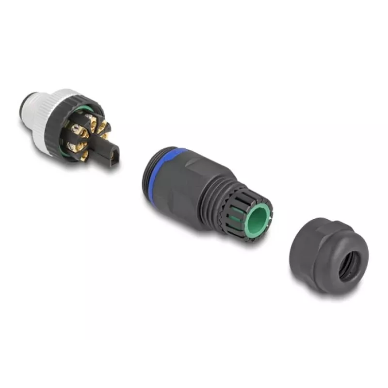 DeLOCK M12 Connector A-coded 8 pin male screw connection