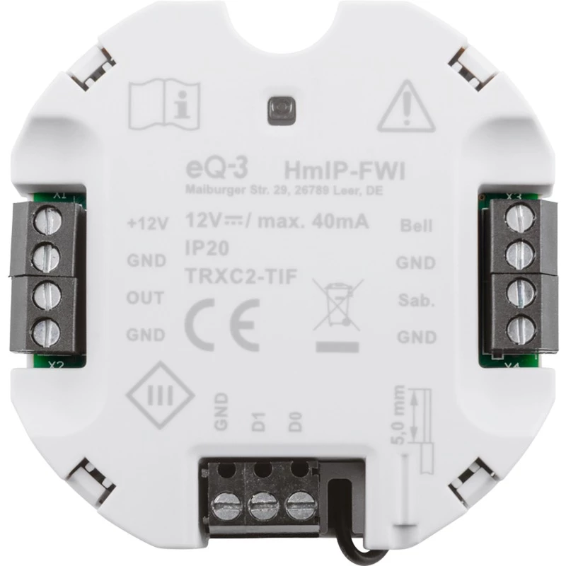 Homematic IP HMIP-FWI Smart Home Receiver 868 MHz Wired White
