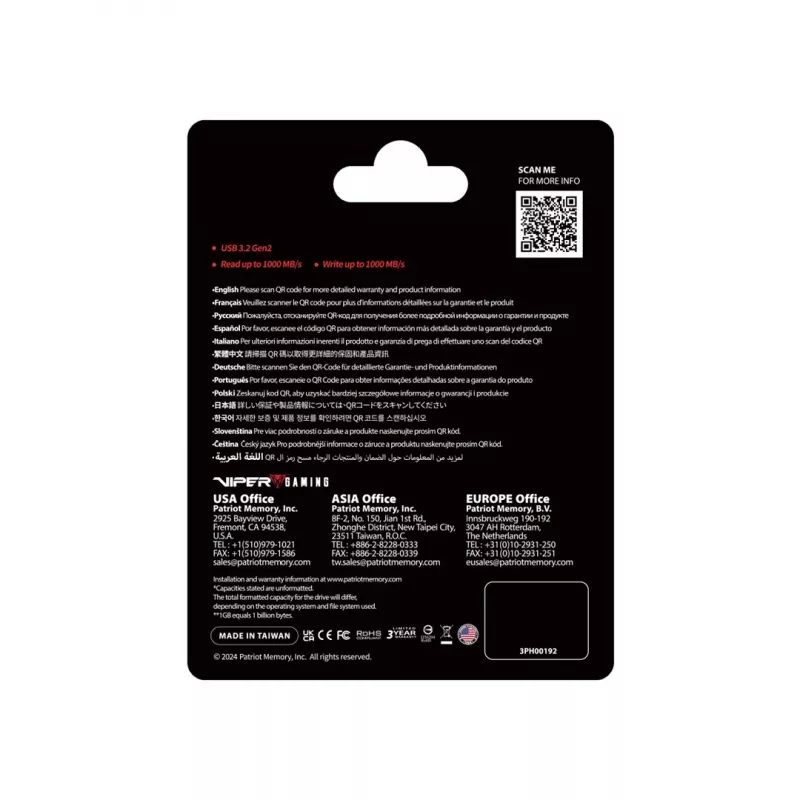 SSD disk Patriot 512GB External 2.5 inch USB 3.2 PVP30