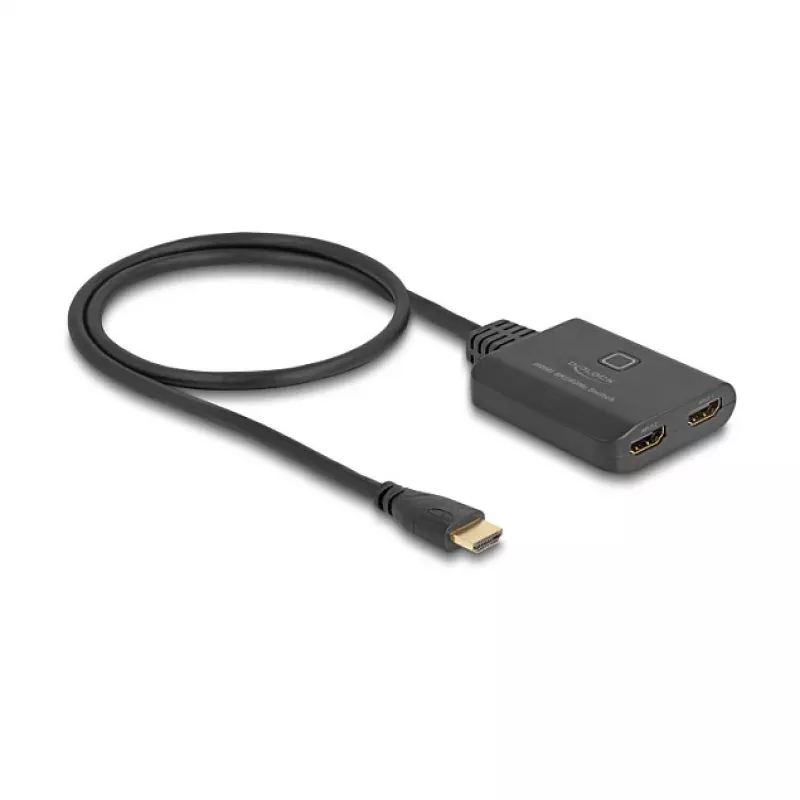 DeLOCK HDMI Switch 2 x HDMI in to 1 x HDMI out 8K 60 Hz integrated cable 50 cm