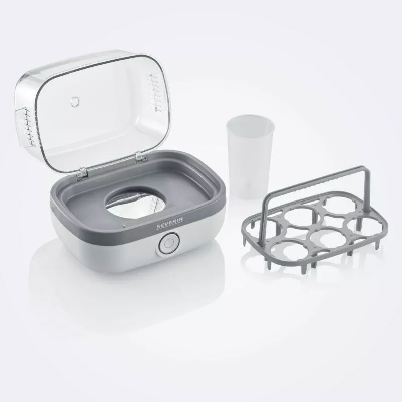 egg cooker EK 3164 (White/Grey, 420 Watt, for 6 eggs)