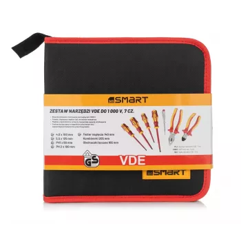VDE Tool Set Smart365 SM-51-12007 — Insulated Hand Tools, Pack of 7 with Carry Case