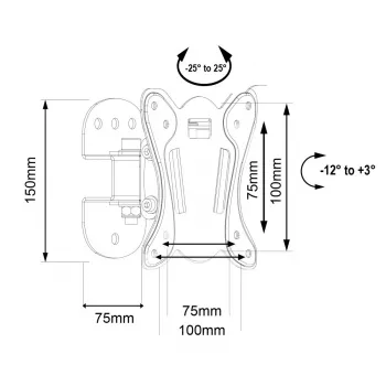 TV wall mount MACLEAN MC-415 for 13–32 inch screens, VESA 100×100, load capacity 30 kg
